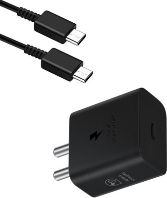 Avaxon 25 W PD 3 A Wall Charger for Mobile with Detachable Cable(Compatible for samsung Note 20/Note 10 /A73 5G / A53 5G/ A33 5G, Black, Cable Included)