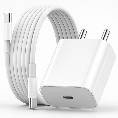 RVAT 20 W PD 3 A Wall Charger for Mobile with Detachable Cable(White, Cable Included)
