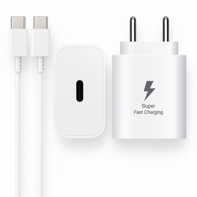 RVAT 25 W Quick Charge 3 A Wall Charger for Mobile with Detachable Cable(White, Cable Included)