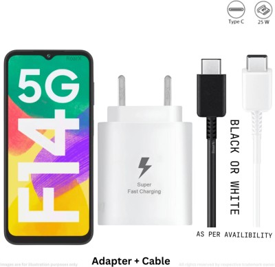 RoarX 25 W Adaptive Charging 3 A Mobile Charger with Detachable Cable(White, Superfast Charger Compatible for Galaxy F14 5G & Other Devices, Cable Included)