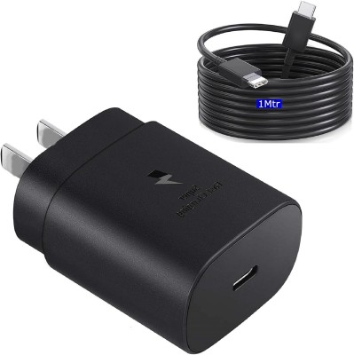 HOMEMO 25 W PPS 5 A Mobile Charger with Detachable Cable(for Samsung Galaxy FE20/S22/S23/S24/Plus/S/A/M/F Series, Xiaomi Phones & iPhone, Cable Included)