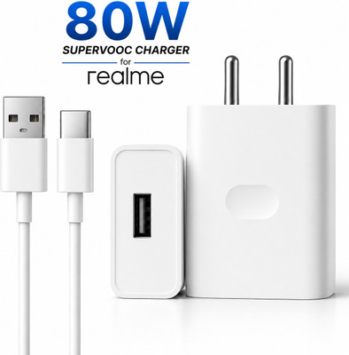 SB 80 W SuperVOOC 7.3 A Wall Charger for Mobile with Detachable Cable(White, Cable Included)