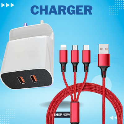 maxxcen Quick Charge 3.4 A Multi-pin Wall Charger for Mobile with Detachable Cable(whirt, Cable Included)