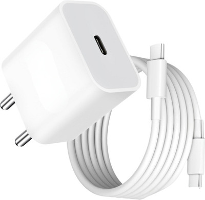 MAK 20 W Adaptive Charging 3 A Wall Charger for Mobile with Detachable Cable(White, Cable Included)