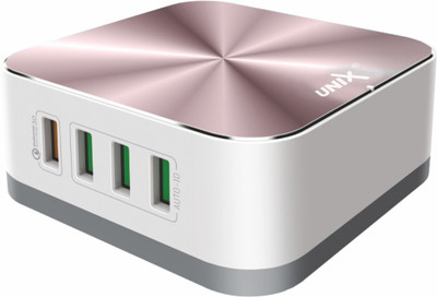 Unix 5 A Wall Charger for Mobile with Detachable Cable(Rose Gold)