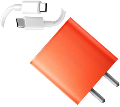 AVEVOUR ORIGINAL 65 W Power GaN 6.5 A Wall Charger for Mobile with Detachable Cable(c m f by 65 W GaN 3 A 3 Port Mobile Charger (Orange), Cable Included)