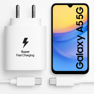 RoarX 25 W PD 3 A Wall Charger for Mobile with Detachable Cable(White, Fast Charger for Samsung Galaxy A15 5g Charger Adapter, Cable Included)