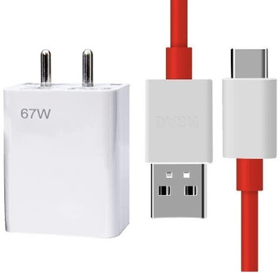 Punnkk 67 W SuperVOOC 3 A Wall Charger for Mobile with Detachable Cable(Sugar White, Cable Included)