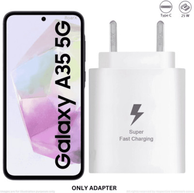 RoarX 25 W Adaptive Charging 3.1 A Wall Charger for Mobile(White, Superfast Charger For SamSung Galaxy A35 5g Adapter)
