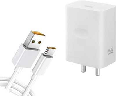 AVEVOUR ORIGINAL 45 W SuperVOOC 5 A Wall Charger for Mobile with Detachable Cable(Compatible with realme GT Neo 3, GT 2 Pro, GT Neo 2, X50 Pro, X7 Pro, White, Cable Included)