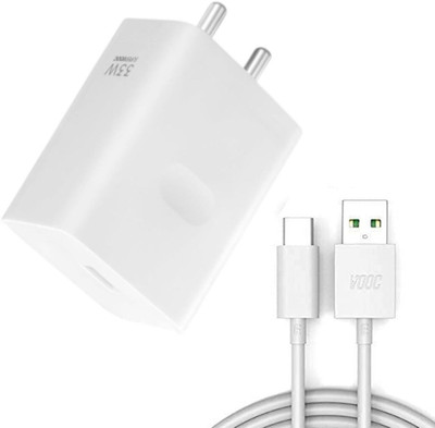 UXE 33 W Supercharge 9 A Wall Charger for Mobile(Fast Type-C Charger For Op-Po F21 Pro 5G With 1M Type C Usb Data Cable (White), Cable Included)