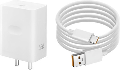 OPPO 33 W SuperVOOC 3 A Single Port Mobile Charger with Detachable Cable(White, Cable Included)