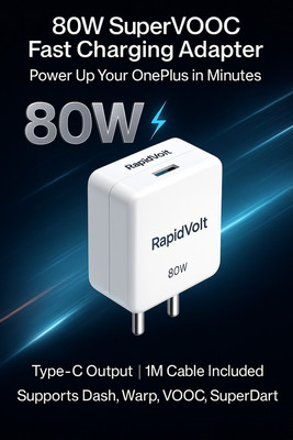 RAPIDVOLT 80 W SuperVOOC 6 A Wall Charger for Mobile with Detachable Cable(Red, Cable Included)