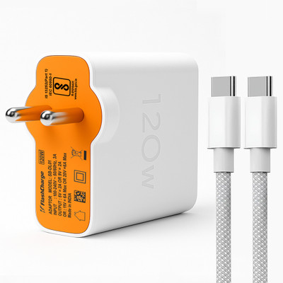 SB 120 W TurboPower 3.0 6 A Wall Charger for Mobile with Detachable Cable(White, Cable Included)