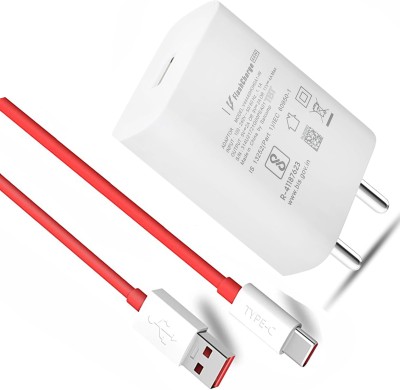 OTD 44 W SuperVOOC 4 A Mobile Charger with Detachable Cable(White Red, Flash Charger 44 watt Charger, All Smartphones Supported, Cable Included)