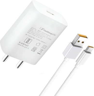 VOLTDIC 44 W Quick Charge 6 A Wall Charger for Mobile with Detachable Cable(White, Cable Included)