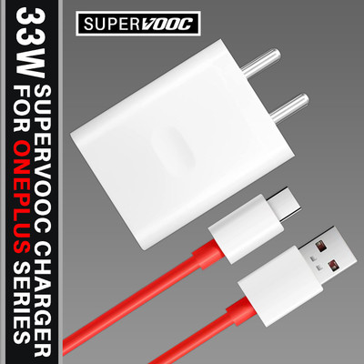 WEFIXALL 33 W SuperVOOC 3.4 A Wall Charger for Mobile with Detachable Cable(White, Red, Cable Included)