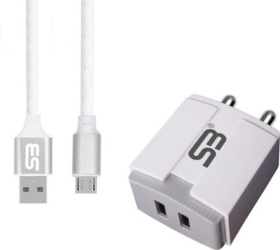 SB 12 W 3.4 A Wall Charger for Mobile with Detachable Cable(White, Cable Included)