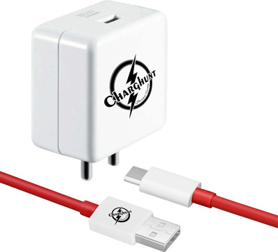 ChargHunt 85 W SuperVOOC 7 A Wall Charger for Mobile with Detachable Cable(White, Red, Cable Included)