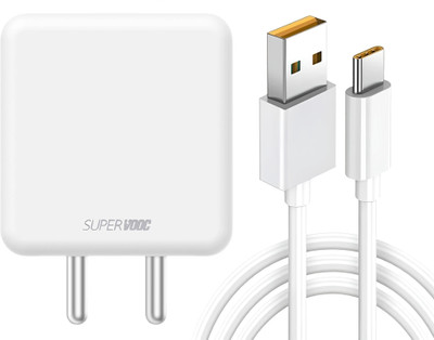 WEFIXALL 33 W SuperVOOC 5 A Wall Charger for Mobile with Detachable Cable(White, Cable Included)