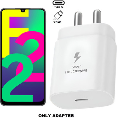 Prifakt 25 W PPS 3.1 A Wall Charger for Mobile(White, 25 watt Fast Charger Type c Adapter for F22 5g)