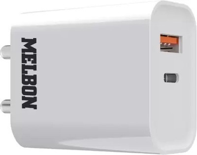 Melbon 20 W Quick Charge 3 A Wall Charger for Mobile with Detachable Cable(White)