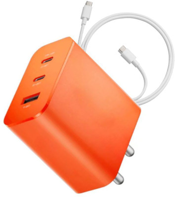 OIITH 65 W GaN 6.5 A Wall Charger for Mobile with Detachable Cable(Orange, Cable Included)