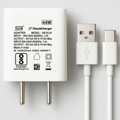 SB 44 W 4 A Wall Charger for Mobile with Detachable Cable(support FLASH 2.0 only supported device, White, Cable Included)