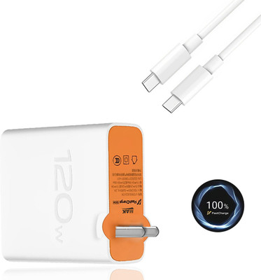 MAK 120 W Quick Charge 4 A Wall Charger for Mobile with Detachable Cable(Super Fast Adapter White)