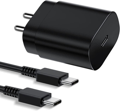 RVAT 25 W Quick Charge 3 A Wall Charger for Mobile with Detachable Cable(Black, Cable Included)
