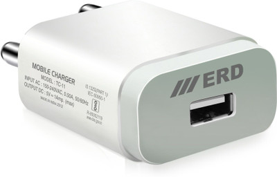 ERD 5 W 1.1 A Wall Charger for Mobile with Detachable Cable(White)