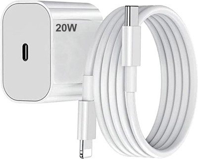 RVAT 20 W Quick Charge 3 A Wall Charger for Mobile with Detachable Cable(White, Cable Included)
