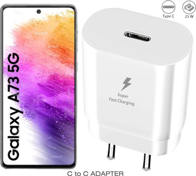 RoarX 25 W Quick Charge 3 A Wall Charger for Mobile(Super Fast Charger 25w for A73 5G & other type c devices, White)