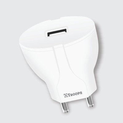TP TROOPS 2.4 A Mobile Charger with Detachable Cable(White, Charger with Micro Cable, Cable Included)