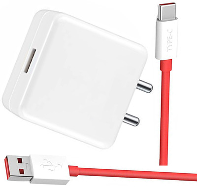 EliteGadgets 33 W SuperVOOC 4 A Wall Charger for Mobile with Detachable Cable(Fast Charger 33Watt [VOOC / DART / DASH Supported Charger] White Red, Cable Included)