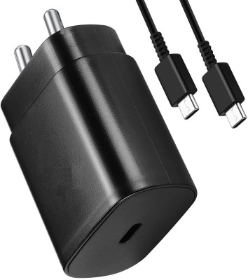 The Black Store 25 W Quick Charge Mobile Charger(for Cellular Phones with USB C to Type C Cable (Adapter & Cable) Black)