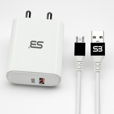 SB 18 W Quick Charge 3.4 A Wall Charger for Mobile with Detachable Cable(White, Cable Included)