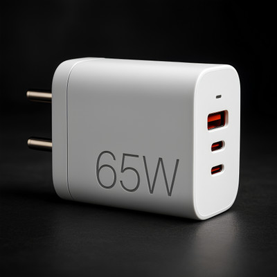 Zybux 65 W PD 5 A Wall Charger for Mobile(White)
