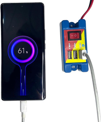 SS GOLD 24 W Supercharge 3.1 A 3 Port Mobile Charger with Detachable Cable(Blue)