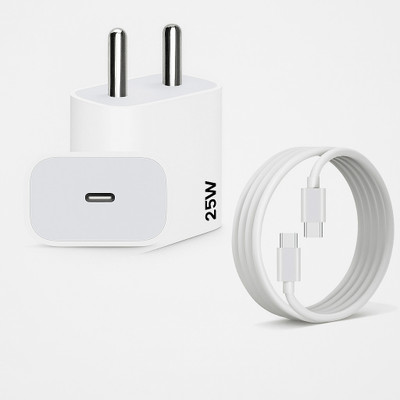 RVAT 25 W PD 3 A Wall Charger for Mobile with Detachable Cable(White, Cable Included)