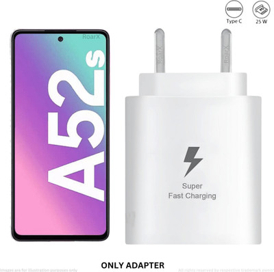RoarX 25 W PD 3 A Wall Charger for Mobile(White, 25W Superfast Charging For Samsung Galaxy A52s 5G Fast Charger Adapter)