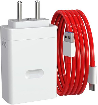 OnePlus 100 W SuperVOOC 7 A Wall Charger for Mobile with Detachable Cable(white and red, Cable Included)