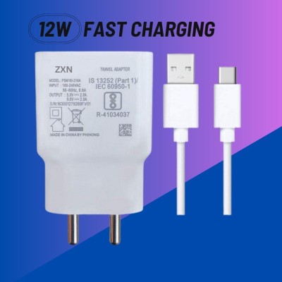 ZXN 12 W Quick Charge 2.4 A Mobile Charger with Detachable Cable(White, Cable Included)