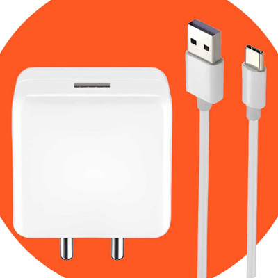 Kizzy 30 W SuperVOOC 4 A Wall Charger for Mobile with Detachable Cable(White, Cable Included)