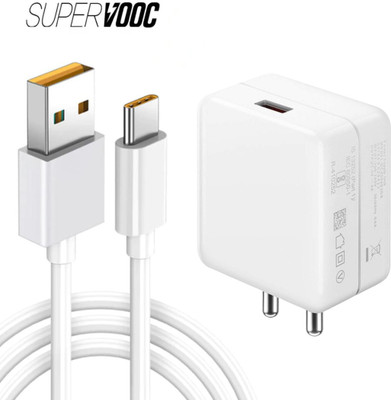 MAK 65 W Supercharge 6 A Wall Charger for Mobile with Detachable Cable(SuperDart Charge Compatible For Realme gt neo 2, X7 Pro, 9 Pro+ & Other, White, Cable Included)