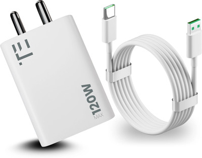 REALFIT 120 W Supercharge 6 A Wall Charger for Mobile with Detachable Cable(White, Cable Included)
