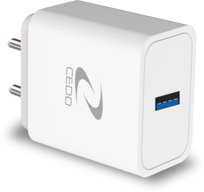 CEDO 18 W Quick Charge 3 A Wall Charger for Mobile(Single USB Port Travel Wall Power Adapter for All iOS and Android Devices, White)