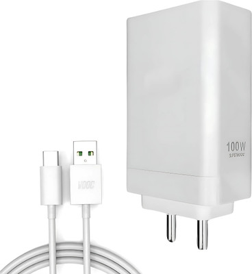 Bharatvoltt 100 W Supercharge 6 A Wall Charger for Mobile with Detachable Cable(White, Cable Included)