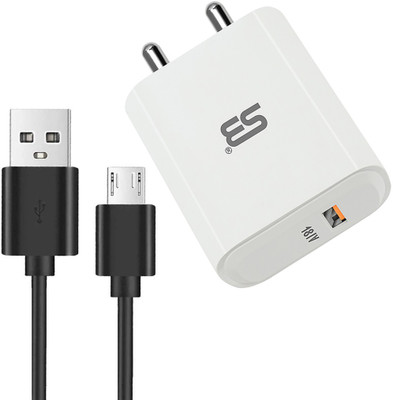 SB 18 W Quick Charge 3.1 A Wall Charger for Mobile with Detachable Cable(White, Fast charging for supported device, Cable Included)