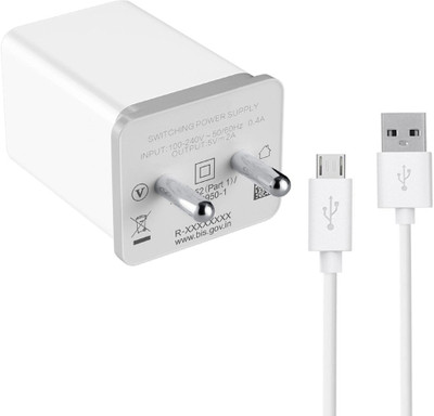 TROST 2 A Wall Charger for Mobile with Detachable Cable(White, Cable Included)
